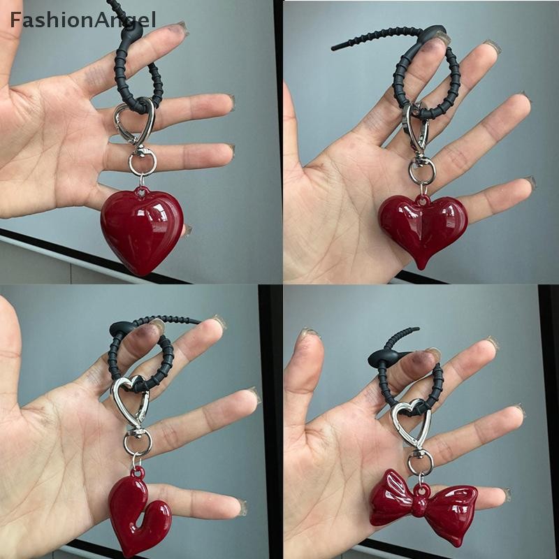 FashionAngel Tinh Tế Tính Khí Trái Tim Đỏ Nơ Quyến Rũ Móc Khóa Đa Năng Điện Thoại Mặt Dây Chuyền Thời Trang Ba Lô Trang Trí Phụ Kiện Quà Tặng VN