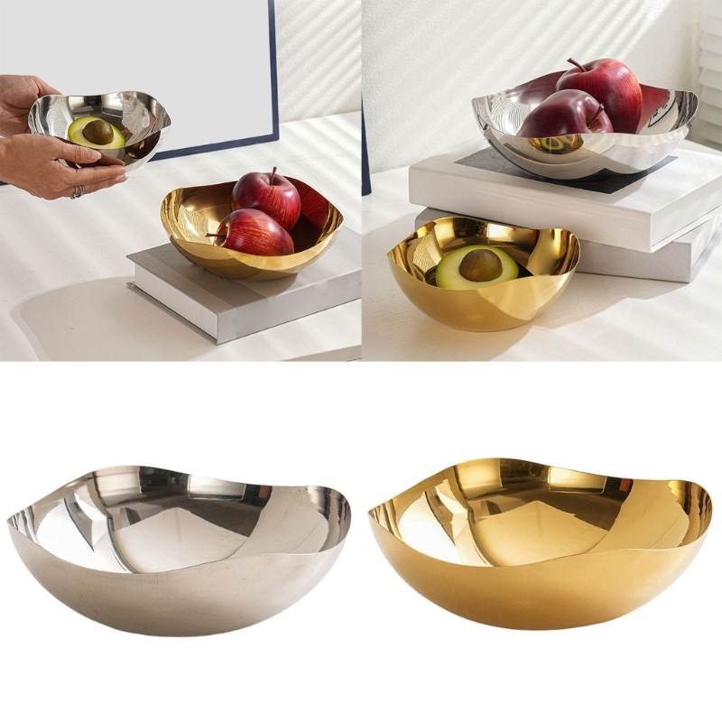 GOO Bát Salad Kim Loại Bàn Ăn Trung Tâm Bát Trang Trí Giỏ Trái Cây Hiện Đại