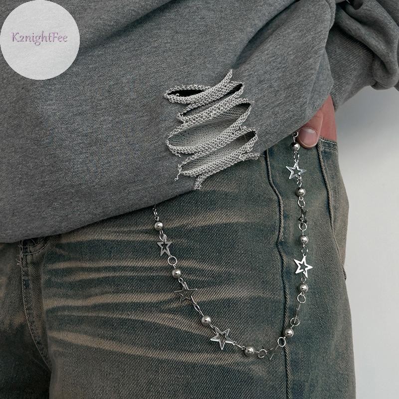 K2nightFee Hip Hop Thắt Lưng Jean Ngôi Sao Năm Cánh, Dây Xích Punk Vintage, Phụ Kiện Trang Trí Quần Áo Nam VN