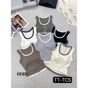 Áo BRA ,Áo Ba Lỗ Nữ Cotton Basic Có Mút Ngực ,Áo Ba Lỗ Chữ U Cotton Dáng Dài Siêu Mát Mẫu Mới 2025 BYJOLIE