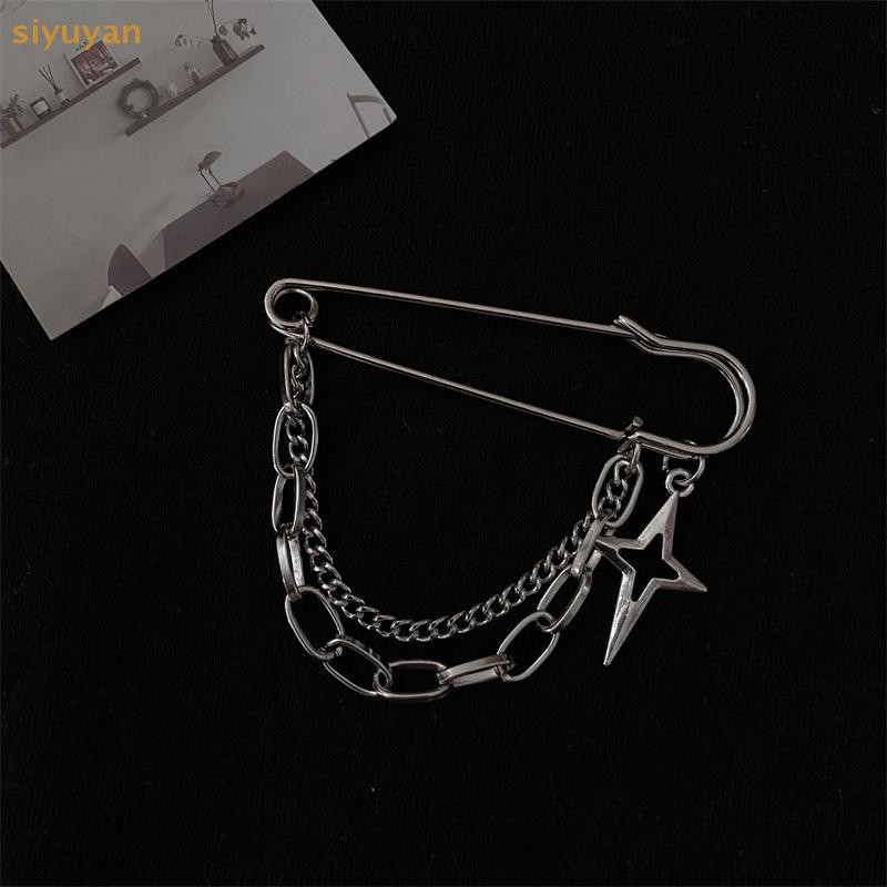 Siyuyan Phong Cách Hàn Quốc Dây Xích Kim Loại Thổ Cẩm Cho Nữ Phù Hợp Với Trang Trí sel Kim Loại Dây Xích Hạt Pin Vải Trang Sức Phụ Kiện VN