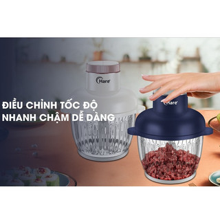Máy xay thịt Hare HR XT830 công suất 300W dung tích 2.5L, lưỡi dao 2 tầng inox, Bh 12 Tháng