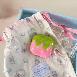 Dâu tây xanh hồng cho AirPods 1 / 2 3 Pro Pro2 pro3 Bộ tai nghe Airpods4 Vỏ bảo vệ Bluetooth không dây AirPods Pro i3 i4 pro3 Vỏ bảo vệ tai nghe