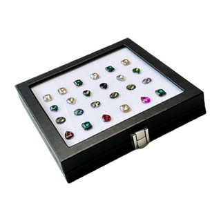 Hộp đựng đồ trang sức bắt mắt DE có nắp thủy tinh trong suốt và khóa an toàn cho kính hiển thị đá quý và kim cương giả