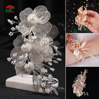 Kẹp tóc đính hạt hoa đồng thủ công phong cách mới cho cô dâu phụ kiện cưới