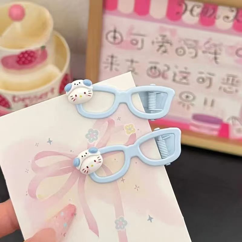 Ngọt Ngào Dễ Thương KT Mèo Kính Kẹp Tóc Bé Gái Trán Nổ Kẹp Phụ Kiện Tóc