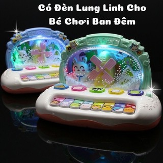 Đồ Chơi Đàn Piano Cối Xay Gió Bông Tuyết Chạy Pin Phát Nhạc Có Đèn Led Âm Thanh Sống Động Cho Bé, Quà Tặng Cho Trẻ- POPI