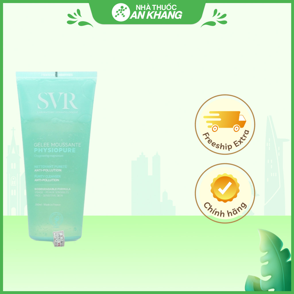 Gel Rửa Mặt Giúp Làm Sạch Bụi Bẩn Và Không Gây Khô Da Dành Cho Da Nhạy Cảm SVR Physiopure Gelee Moussante 200ml