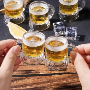 5 / 10 Chiếc 30ml Cốc Bia Tay Cầm Nhỏ Rượu Whisky Nhựa Cho Tiệc Cốc Thủy Tinh Barware Nhà Bếp Thanh Ăn Trang Trí Sân Vườn MỚI