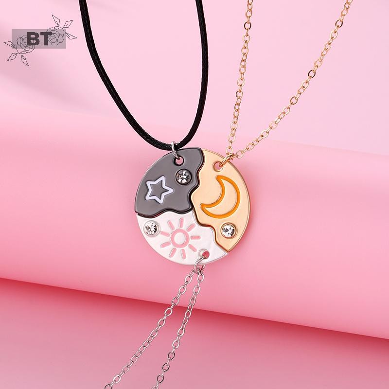 BT 3 Miếng Mới Mặt Trời Ngôi Sao Mặt Trăng Mặt Dây Chuyền Vòng Cổ Thời Trang Người Bạn Thân Nhất Mãi Tình Bạn BFF Nam Nữ Quyến Rũ Chokers VM