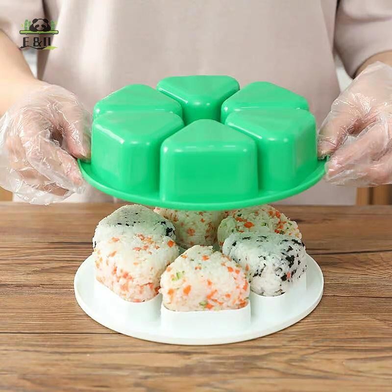 [SHNZDD] Máy Làm Cơm 6 Ngăn Mới Nhất Báo Chí Chống Dính DIY Nhựa Hình Tam Giác Khuôn Cơm Sushi Dụng Cụ Nhà Bếp Hộp Cơm Trưa EMKK