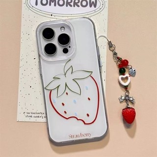Ốp điện thoại Strawbury Chain S23Ultra đáng yêu có thể so sánh cho Samsung s20fe S21 S21PLUS S22 S23 S24 Vỏ siêu chống sốc S25 Plus S25ultra