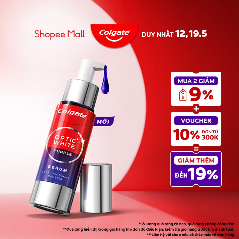 Ảnh Tinh chất trắng răng tăng cường Colgate Optic White Purple Serum-Trung hòa sắc vàng, rạng rỡ tức thì 40ML 1