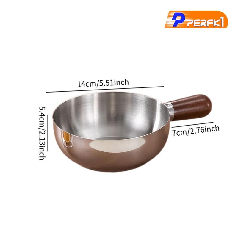 Nồi Sữa Nóng Mini Sốt Nhỏ Chống Trơn Trượt Cho Luộc Thép Không Gỉ Có Tay Cầm Gỗ Dụng Cụ Nấu Ăn Nồi Dầu