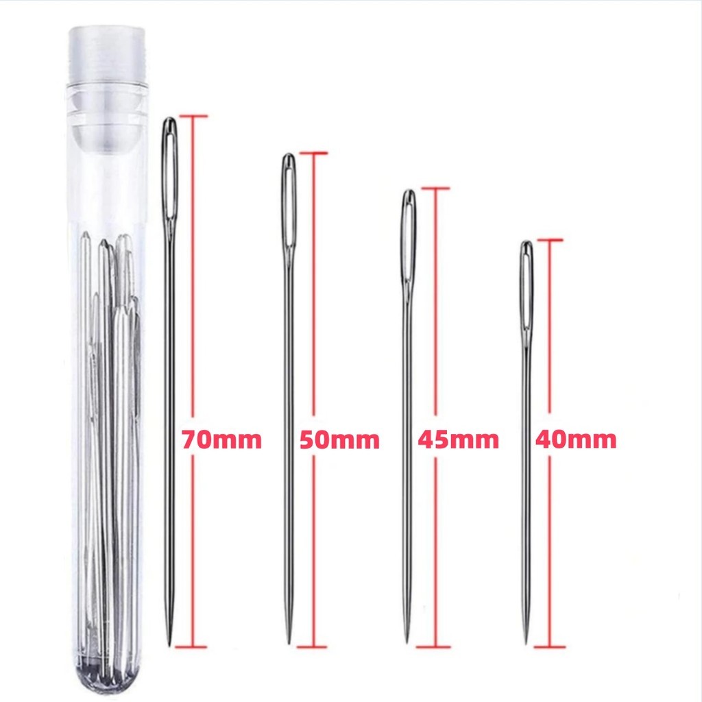 Bộ 18 thép không gỉ Big Eye Needle Handmade khâu DIY kim sống sửa chữa quần áo thủ công may công cụ - FE123