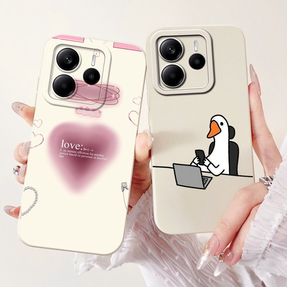 Ốp Lưng Toàn Cầu Cho Redmi Note 14 4G 5G Bao Hoa Thời Trang Sang Trọng Kawaii Girl Mèo Dễ Thương Vỏ Chống Sốc 24117RN76G 24117RN76O 24094RAD4G