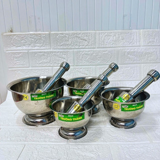 [Giá Xưởng] Bộ Cối Chày Inox 304 Giã Tiêu, Tỏi, Gia Vị Tiện Lợi, Bền Đẹp Dễ Vệ Sinh