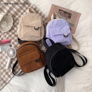 [Mới] Ba Lô Nữ Thời Trang Vải Nhung Màu Trơn Nhỏ Đơn Giản Du Lịch Thường Ngày Túi Đi Học Nữ Dung Tích Lớn.