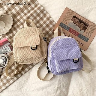 [Mới] Ba Lô Nữ Thời Trang Vải Nhung Màu Trơn Nhỏ Đơn Giản Du Lịch Thường Ngày Túi Đi Học Nữ Dung Tích Lớn.