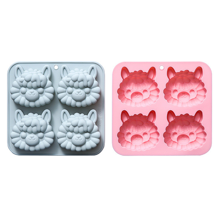 4 Khoang Alpaca Mô Hình Khuôn Silicon Mousse Bánh Epoxy Tráng Miệng Pudding Socola Thơm Thạch Cao Xà Phòng Handmade DIY Dụng Cụ Nướng