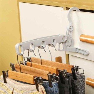 Móc treo quần áo di động 5 lỗ treo gắn cửa gấp gọn, Móc phơi đồ linh hoạt xoay 360 gắn mọi nơi trong nhà ALINE