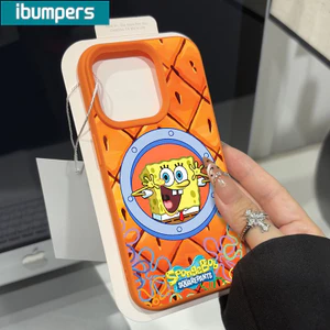 ibumpers Ốp Lưng iPhone Dễ Thương Spongebob Hài Hước Họa Tiết Da Màu Cam Ốp Điện Thoại Dày Dặn Silicon Mềm Chống Sốc Chống Bẩn Cho Iphone 16 15 14 12 13 11 Pro Max IP 7 8 Plus X XS XR