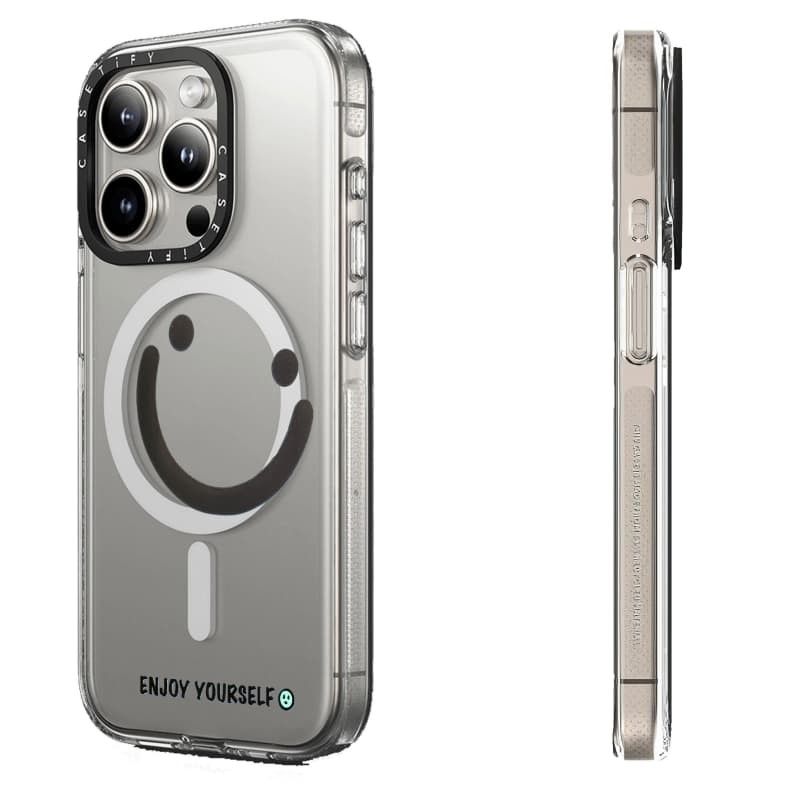 Casetify X Enjoy Yourself Hút Từ Tính Trong Suốt Cứng Acrylic Lưng TPU Edge Ốp Lưng Điện Thoại Ốp Lưng Tác Động Cho Apple IPhone 13 14 15 16 Pro Max
