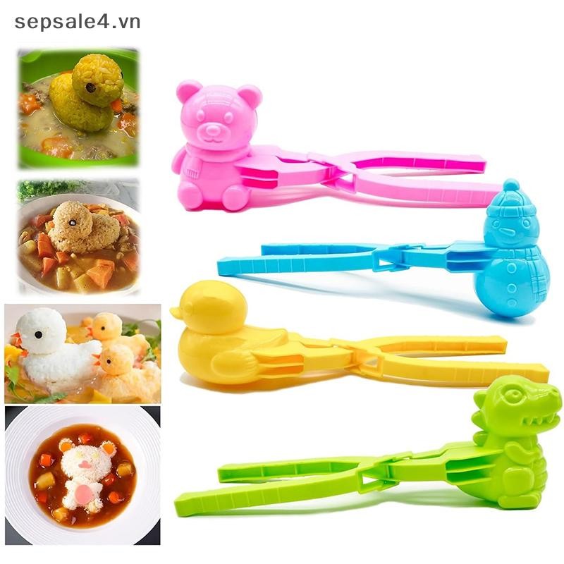 B&N   Khuôn Cơm Hình Vịt Dễ Thương Kẹp Trẻ Em Khuôn Cơm Vịt Nhựa Ngoài Trời DIY Máy Làm Quả Cầu Tuyết Khuôn Sushi Có Tay Cầm.