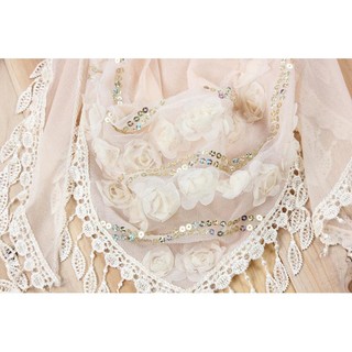 [Gazi1] Khăn thêu nữ Khăn quàng cổ mũi giác quan Khăn choàng Yếm sel Khăn lụa Boutique
