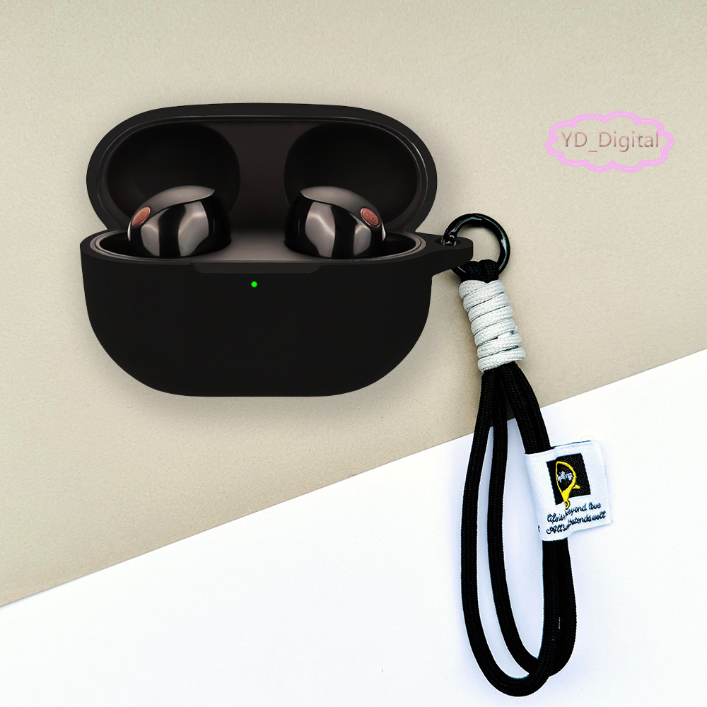 Vỏ silicone cho Sony WF-1000XM5 / WF-1000XM4 chống nước, chống trầy xước, kèm bút vệ sinh, bảo vệ sạc, tích hợp túi đựng