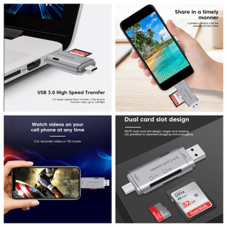Đầu đọc thẻ 6 trong 1 USB3.0 sang Type C Micro USB Đa năng Bộ chuyển đổi OTG Bộ chuyển đổi đa chức năng SD TF Truyền tốc độ cao