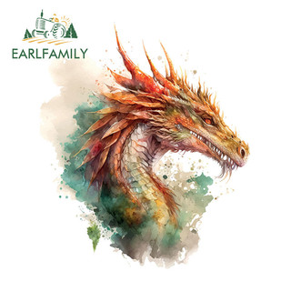 EARLFAMILY 13cm Đầu Rồng Graffiti Xe Miếng Dán Chống Thấm Nước Xe Máy Windows Ván Lướt Sóng Decal Cá Tính Chống Trầy Xước Bảo Vệ Cửa Xe Ô Tô