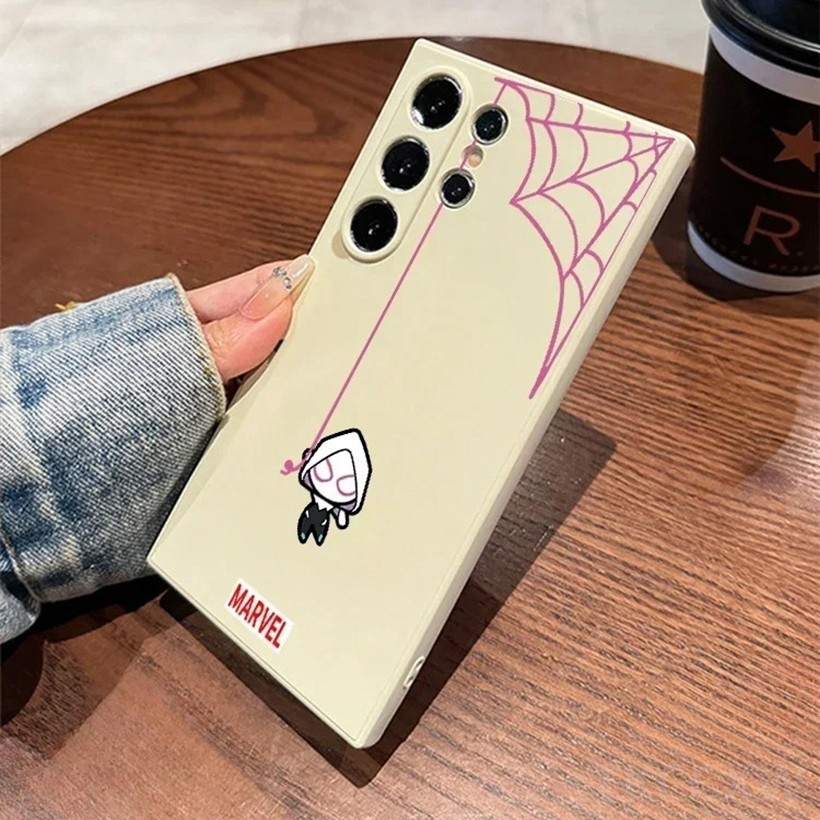 Ốp điện thoại cặp đôi Marvel Spiderman cho Samsung S21 S10 S9 Plus Ultra Note 9 10 20 Ốp lưng silicon siêu lỏng