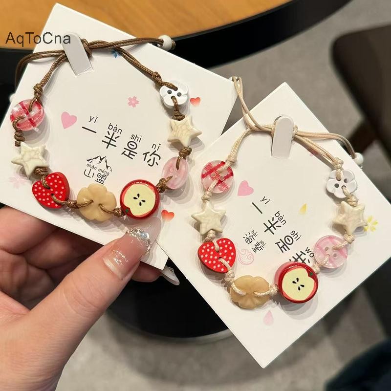 AqToCna Vintage Ngôi Sao Gốm Dây Vòng Tay Nữ Cô Gái Ngọt Ngào Phong Cách Bohemian Có Thể Điều Chỉnh Lắc Tay Trang Sức Phụ Kiện Quà Tặng HGVN