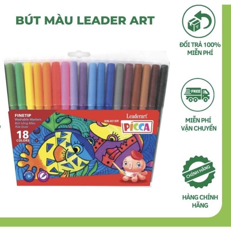 Bút lông màu, bút nước rửa được LEADER ART Leaderart 18 màu