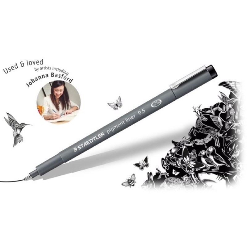 Bút lông kim dạ kim đi nét kỹ thuật Staedtler Đức mực ĐEN.