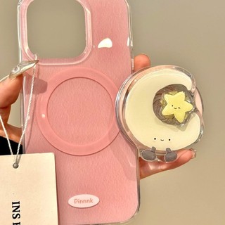 Ốp điện thoại di động hình ngôi sao xoay màu hồng sang trọng Thích hợp cho iPhone16 15 14 13 Pro Max Bảo vệ Camera chống sốc Vỏ cứng chống rơi