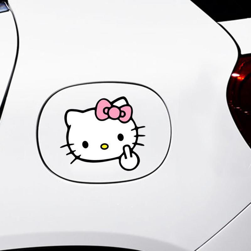HelloKitty Hoạt Hình Dễ Thương Dán Xe Ô Tô Độc Đáo Khối Cơ Thể Trầy Xước Xe Điện Xe Máy