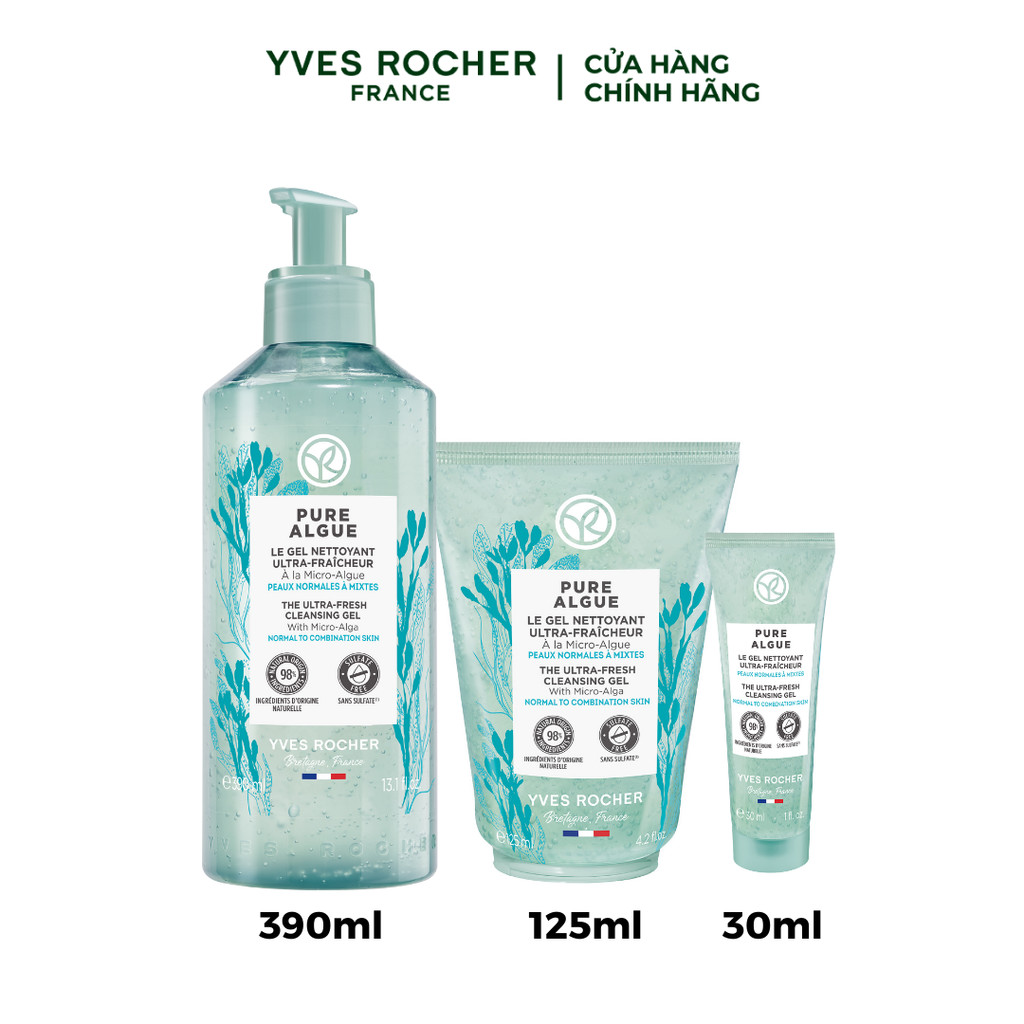 Ảnh Sữa rửa mặt dạng gel Yves Rocher Pure Algue Cleansing Gel (nhiều dung tích) 1