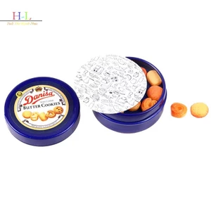 HL 1 Cái 1 / 12 Nhà Búp Bê Thu Nhỏ Bánh Quy Đan Mạch Hộp Thiếc Màu Xanh Bộ Phụ Kiện Nhà Bếp LMWU