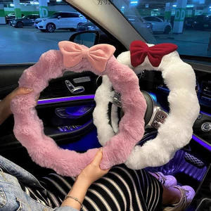 Vỏ bọc vô lăng ô tô mềm sang trọng mới với thiết kế nơ dễ thương, chống trượt & chống rách, phù hợp cho nam và nữ (Tay cầm chống trượt, Phụ kiện thời trang)