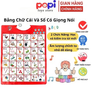 Bảng Chữ Cái Và Chữ Số Tiếng Việt Điện Tử Nói Treo Tường Cho Bé Đồ Chơi Phương Pháp Giáo Dục Trẻ Thông Minh Sớm- POPIKID