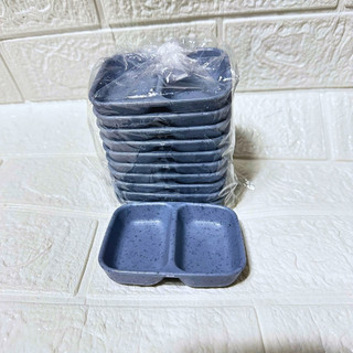 [Giá Xưởng] Combo 10 Khay Chấm 2 Ngăn Melamine Nhỏ 9x7cm – Đựng Muối Tiêu, Nước Mắm Tiện Lợi