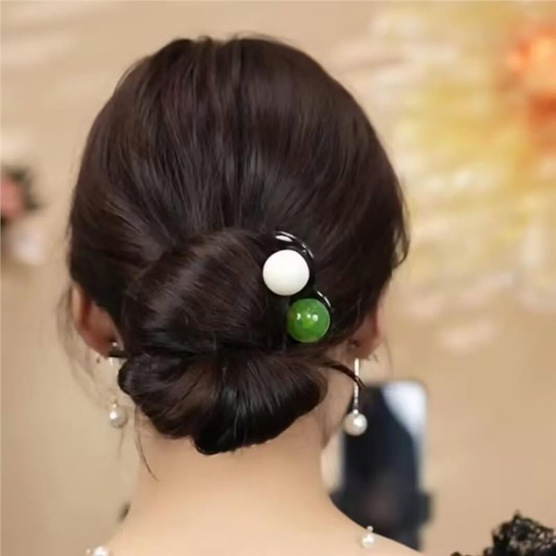 Kẹp tóc ba răng đính cườm Đầu sau Tóc Tính khí thời trang