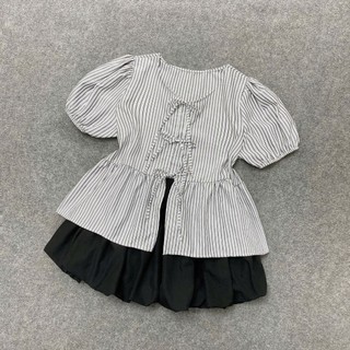 Set Áo Váy Bigsize Nữ Áo Babydoll Tay Phồng Kèm Chân Váy Bí Bồng Xòe (A190+CV413/Q500)