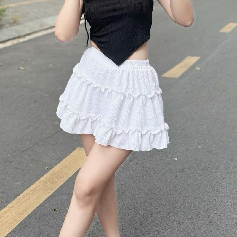 Váy bigsize 3 tầng chất liệu thun xốp nhật có quần bảo hộ kín đáo nhiều màu xinh len đầm 2