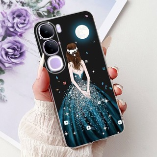 Dành Cho Vivo V40 Lite V2417 Vỏ Đá Cẩm Thạch Sang Trọng Hoa Mềm Silicon Trong Suốt Cho Vivo V40 Lite 4G 5G IDN Y200 Y300 2024 Ốp Lưng