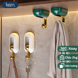 Móc dán tường GADI chịu lực xoay 360 độ, Miếng dán treo tường siêu dính, treo chìa khoá, treo đồ dùng nhà bếp