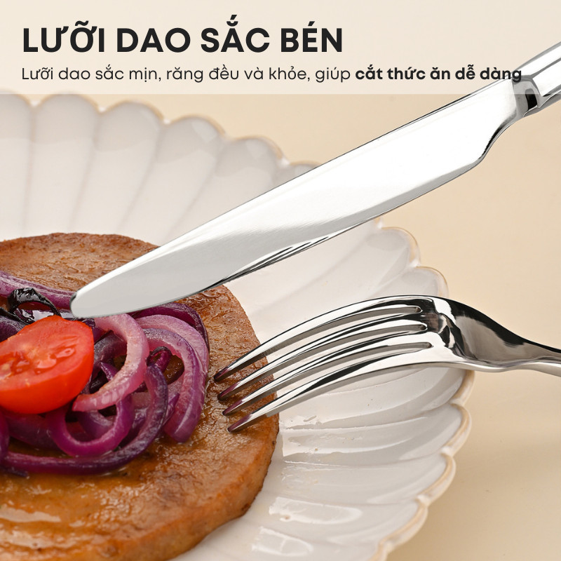 Bộ dao thìa (muỗng) nĩa inox 304 KooBee dùng cho khách sạn - Bộ dụng cụ bàn ăn MoonLight cao cấp sang trọng | 214