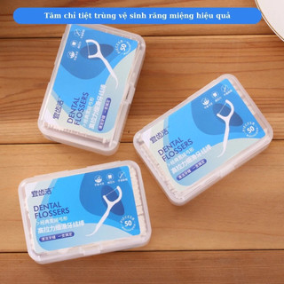 Bộ 5 hộp chỉ nha khoa tiện dụng – Hộp 50 sợi, dùng sau ăn, giúp giảm mảng bám và bảo vệ nướu